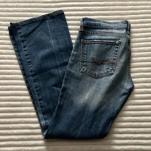 7 for all mankind mid low rise mid wash bootcut jeans